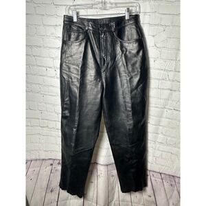 SCULLY Sleek Black Leather Pants Edgy Biker Chic Style  WORN ONCE